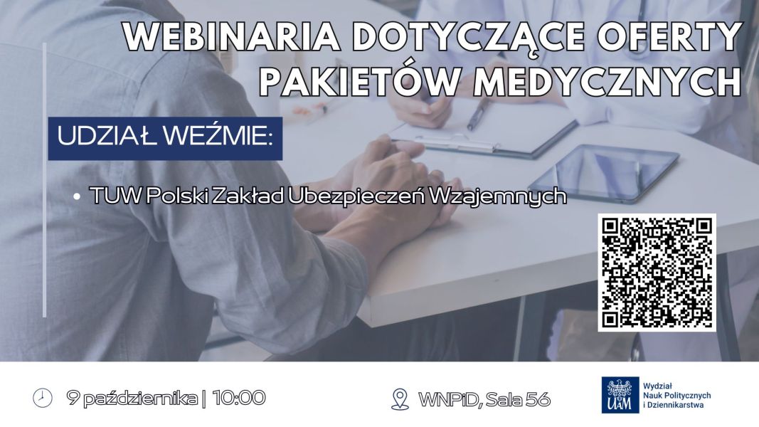 Plakat webinaria pakiet medyczny