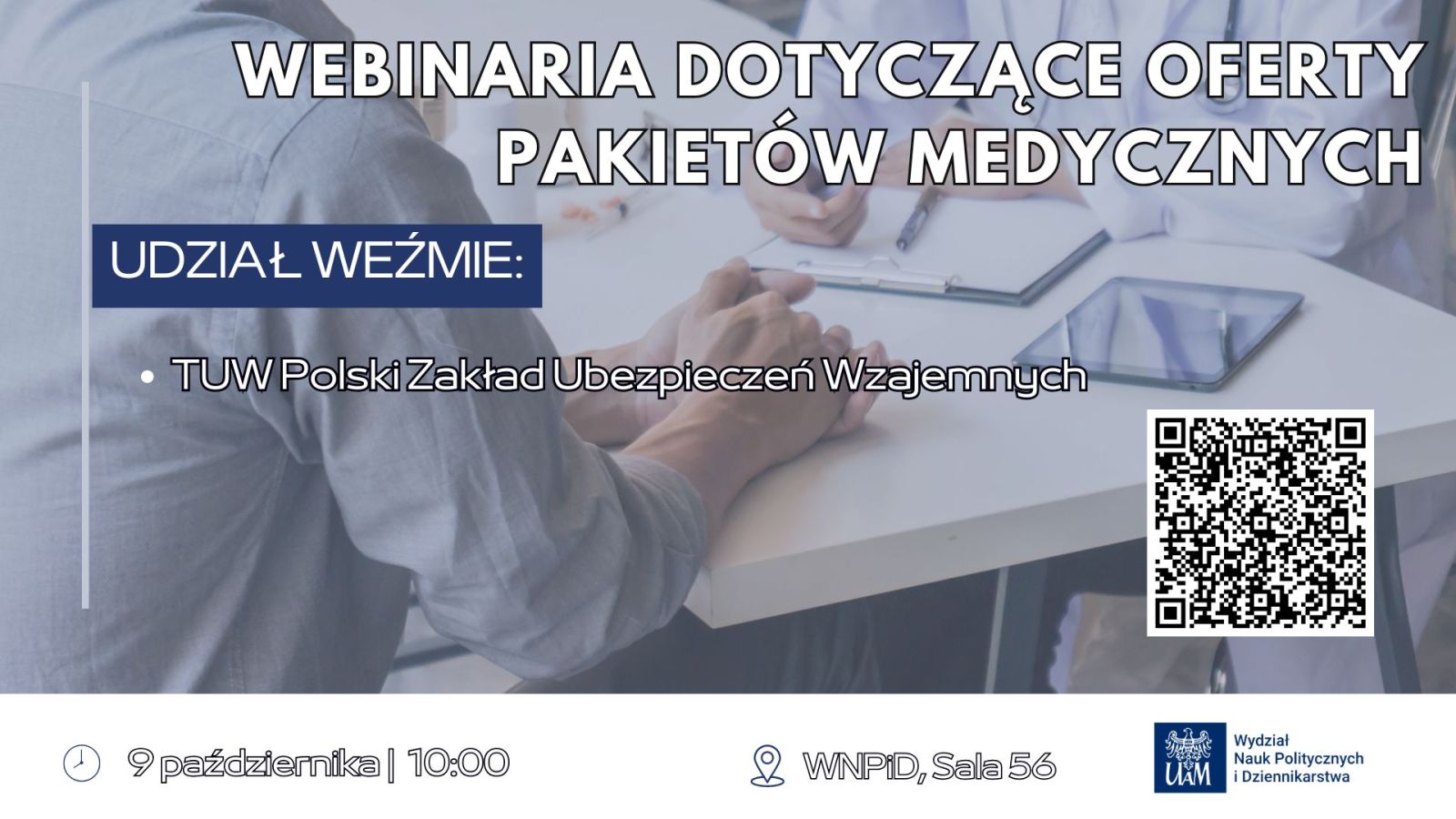 Plakat webinaria pakiet medyczny