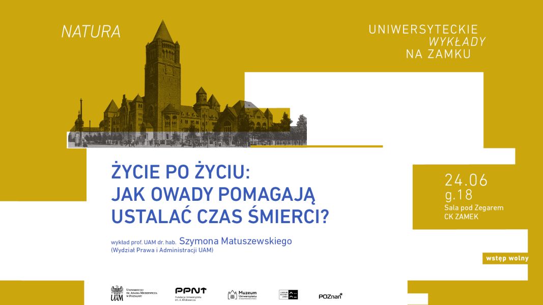 Grafika z informacjami o wydarzeniu. W tle Zamek Cesarski w Poznaniu.